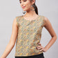 InWeave Grey Gold Floral W/U Top - Swadesiicart