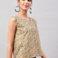 InWeave Grey Gold Floral W/U Top - Swadesiicart