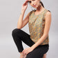 InWeave Grey Gold Floral W/U Top - Swadesiicart