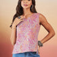 InWeave Pink Coral Floral Print W/U Top - Swadesiicart