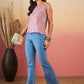 InWeave Pink Coral Floral Print W/U Top - Swadesiicart