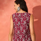InWeave Wine Cream Floral Print W/U Top - Swadesiicart