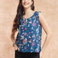 InWeave Blue Pink Kalamkari Top - Swadesiicart