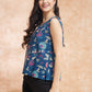 InWeave Blue Pink Kalamkari Top - Swadesiicart