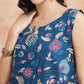 InWeave Blue Pink Kalamkari Top - Swadesiicart