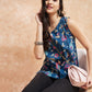 InWeave Blue Pink Kalamkari Top - Swadesiicart