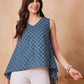 InWeave Blue Pyramid Kantha High Low W/S Top - Swadesiicart