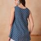 InWeave Blue Pyramid Kantha High Low W/S Top - Swadesiicart