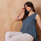 InWeave Blue Pyramid Kantha High Low W/S Top - Swadesiicart