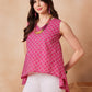 InWeave Pink Pyramid Kantha High Low W/S Top - Swadesiicart