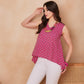 InWeave Pink Pyramid Kantha High Low W/S Top - Swadesiicart