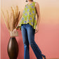 InWeave Sunset Yellow Floral Print V Neck W/S Top - Swadesiicart