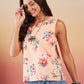 InWeave Peach Rose Print W/S Top - Swadesiicart
