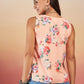 InWeave Peach Rose Print W/S Top - Swadesiicart