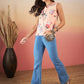 InWeave Peach Rose Print W/S Top - Swadesiicart