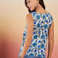 InWeave White Blue Floral Jaal Print W/S Top - Swadesiicart