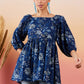 InWeave Indigo Floral Print Cold Shoulder Top - Swadesiicart