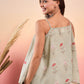 InWeave Tea Green Floral Strappe Flare Top - Swadesiicart