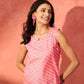 InWeave Pink White Gold Dot Print W/S Top - Swadesiicart
