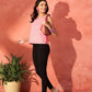 InWeave Pink White Gold Dot Print W/S Top - Swadesiicart