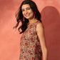 InWeave Mustard Orange Floral Jaal Print W/S Top - Swadesiicart