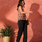 InWeave Mustard Orange Floral Jaal Print W/S Top - Swadesiicart