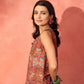InWeave Rust Bird Jaal Print W/S Top - Swadesiicart