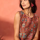 InWeave Rust Bird Jaal Print W/S Top - Swadesiicart