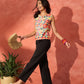 InWeave Butter Yellow Big Floral Print W/S Top - Swadesiicart