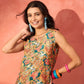 InWeave Corn Yellow Bird Floral Print W/S Top - Swadesiicart