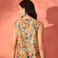 InWeave Corn Yellow Bird Floral Print W/S Top - Swadesiicart