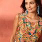 InWeave Corn Yellow Bird Floral Print W/S Top - Swadesiicart