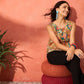 InWeave Corn Yellow Bird Floral Print W/S Top - Swadesiicart