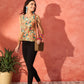 InWeave Corn Yellow Bird Floral Print W/S Top - Swadesiicart