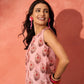 InWeave Peach Printed W/S Top - Swadesiicart