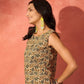 InWeave Light Brown Kalamkari W/S Top - Swadesiicart