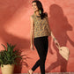 InWeave Light Brown Kalamkari W/S Top - Swadesiicart
