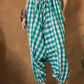 InWeave Light Blue Big Check Cowl Harem - Swadesiicart