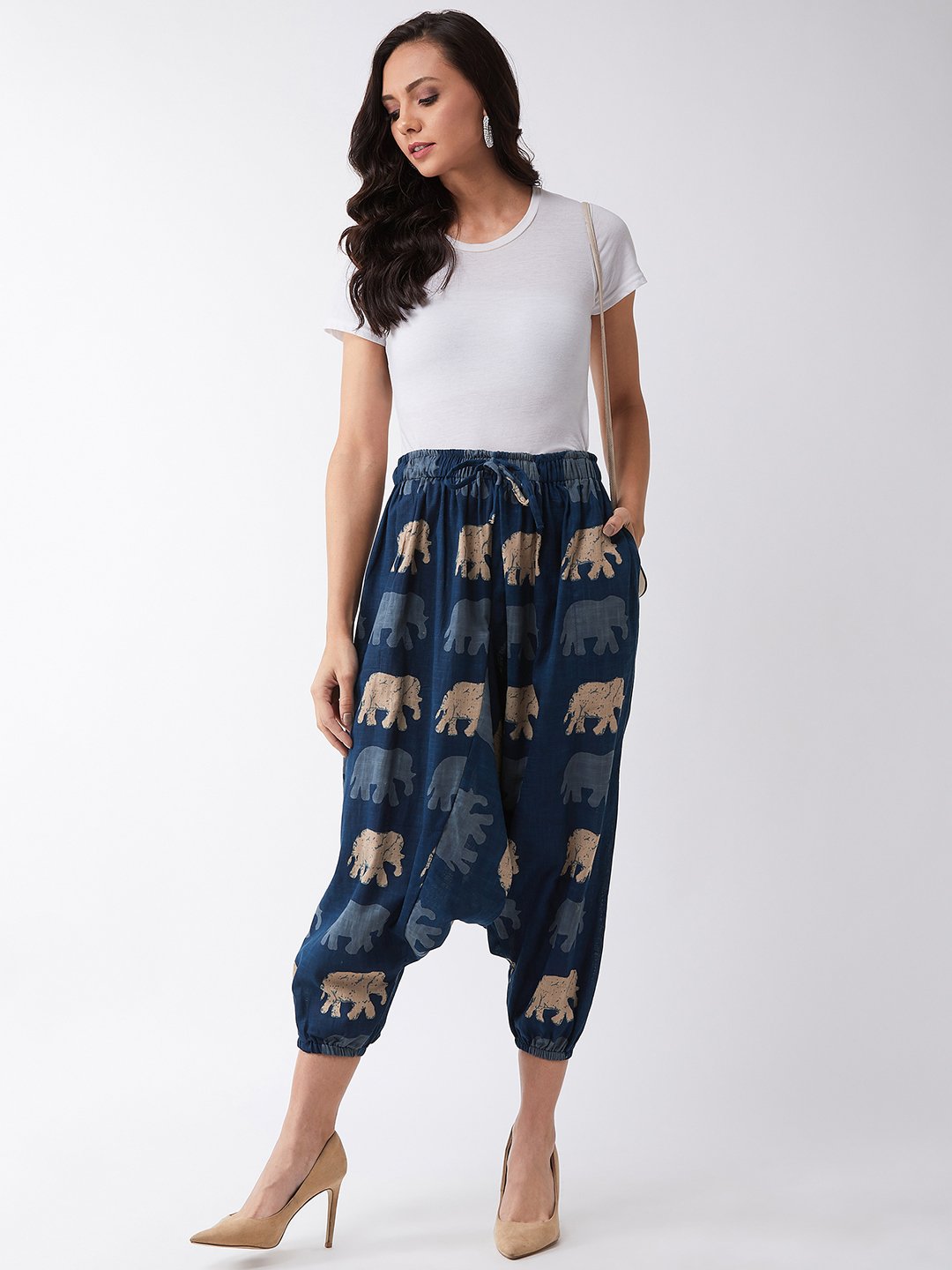 InWeave Elephant Print Harem Pants - Swadesiicart
