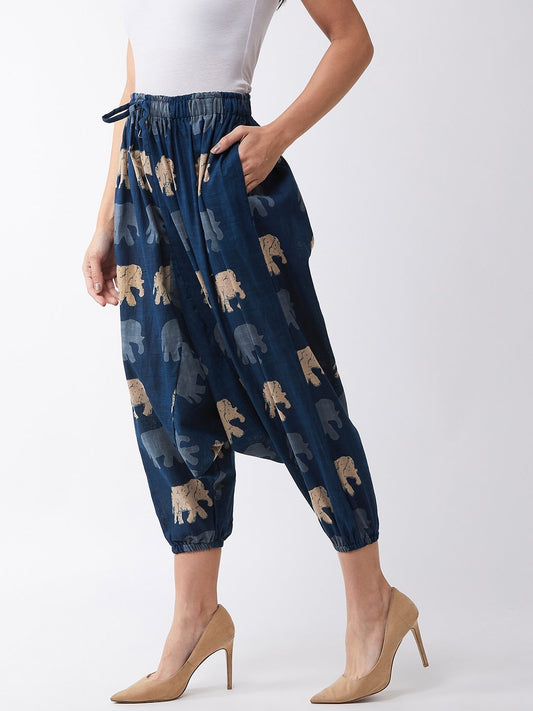 InWeave Elephant Print Harem Pants - Swadesiicart