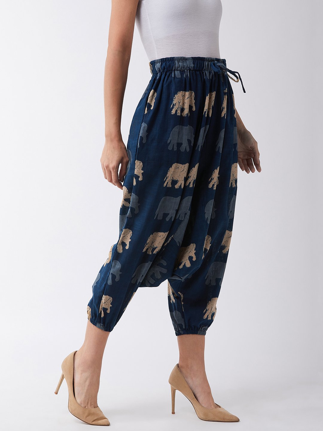 InWeave Elephant Print Harem Pants - Swadesiicart