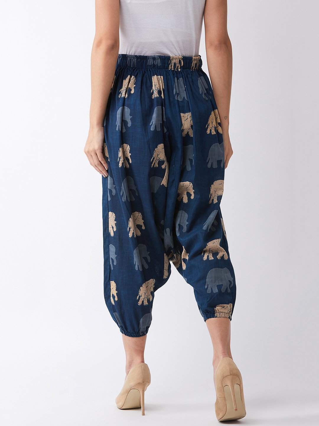 InWeave Elephant Print Harem Pants - Swadesiicart