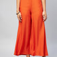 InWeave Solid Orange Palazzo - Swadesiicart