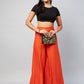 InWeave Solid Orange Palazzo - Swadesiicart