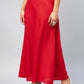 InWeave Solid Red Palazzo - Swadesiicart