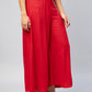 InWeave Solid Red Palazzo - Swadesiicart