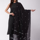 InWeave Black Bird Print Cotton Dupattas - Swadesiicart