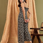 InWeave Black Damask Print Strappy Jumpsuit - Swadesiicart