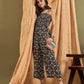 InWeave Black Damask Print Strappy Jumpsuit - Swadesiicart