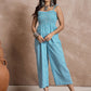 InWeave Cyan Blue Small Check Strappy Jumpsuit - Swadesiicart
